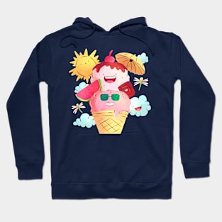 Watercolor Summer Ice cream Hoodie